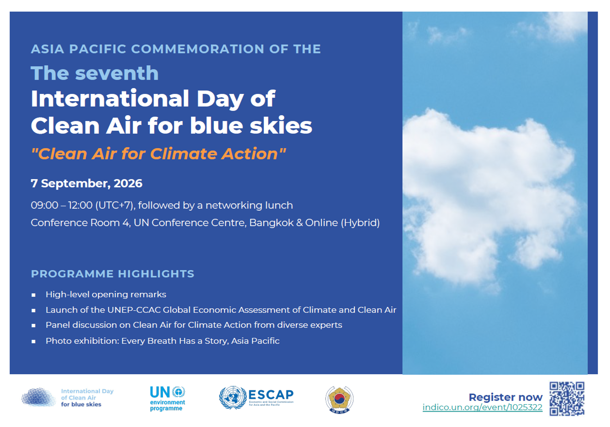 The Asia Pacific Commemoration of the 7th International Day of Clean Air for Blue Skies